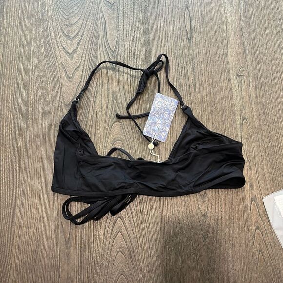 NWT Toluca Amina Bikini Top Waist Wrap Triangle Onyx Size M/L - Picture 2 of 7